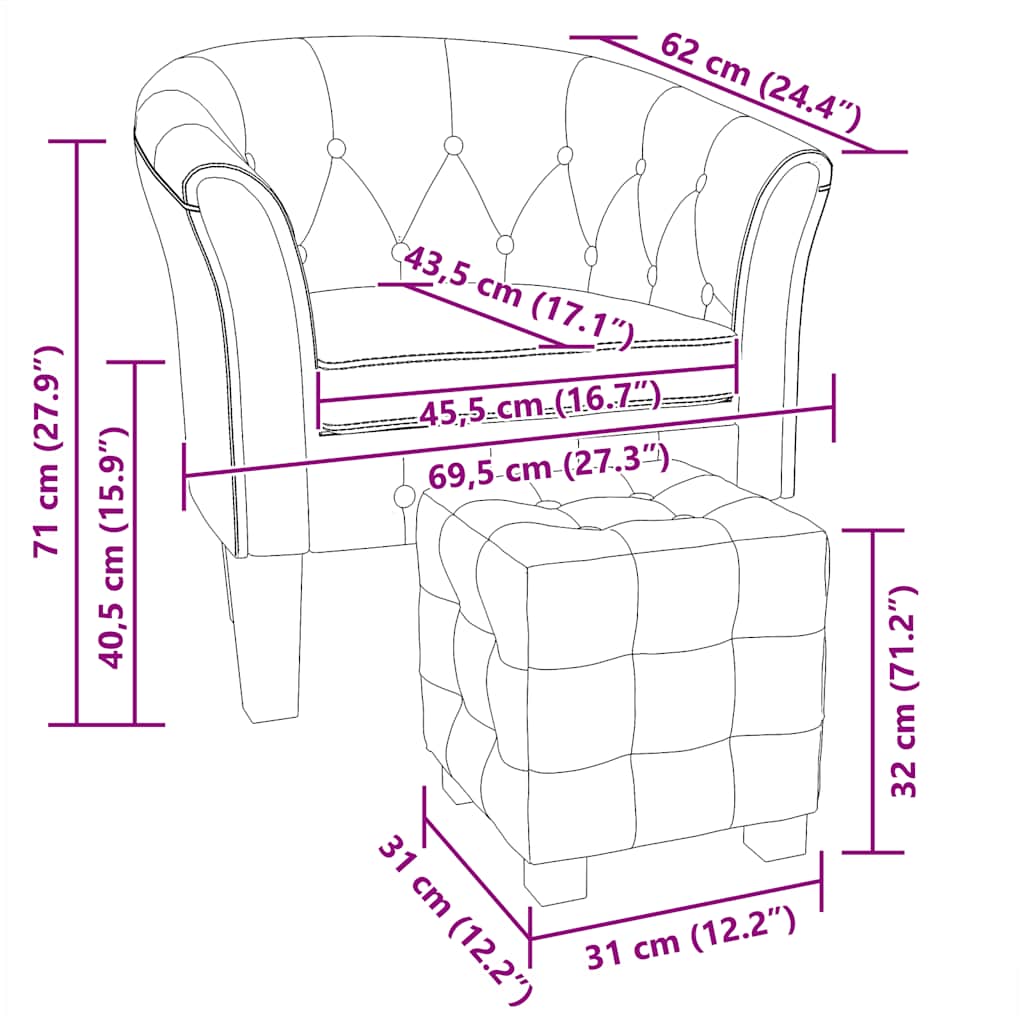 Poltrona Cabriolet con Poggiapiedi Dorata in Similpelle 60713