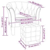 Poltrona Cabriolet con Poggiapiedi Dorata in Similpelle 60713