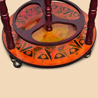 Minibar a Forma di Globo con Supporto in Legno di Eucalipto 60774