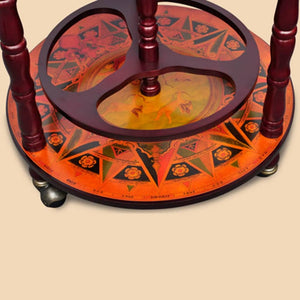 Minibar a Forma di Globo con Supporto in Legno di Eucalipto 60774