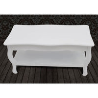 Tavolino da Salotto con 2 Ripiani in MDF Bianco 60629