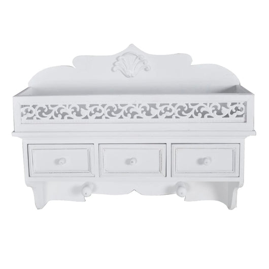 Mensola/Pannello a Muro con 3 Cassetti e 2 Ganci 60630