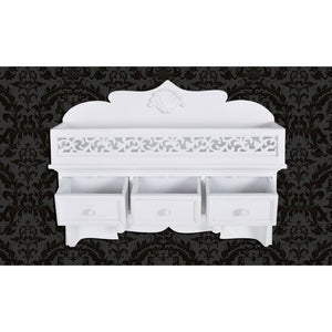 Mensola/Pannello a Muro con 3 Cassetti e 2 Ganci 60630