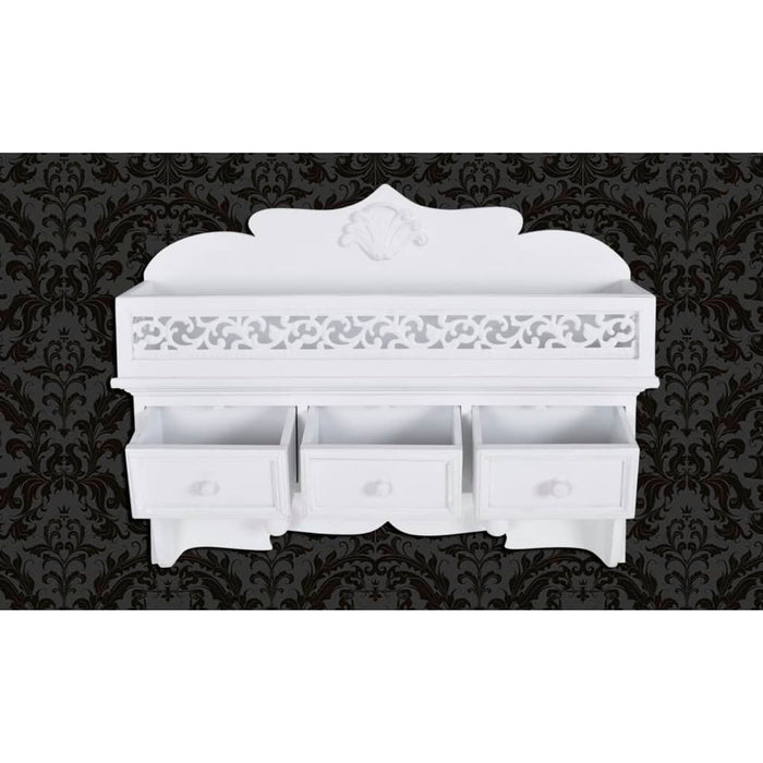 Mensola/Pannello a Muro con 3 Cassetti e 2 Ganci 60630