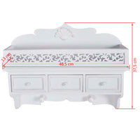 Mensola/Pannello a Muro con 3 Cassetti e 2 Ganci 60630