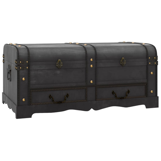 Baule del Tesoro in Legno Grande Nero 60797