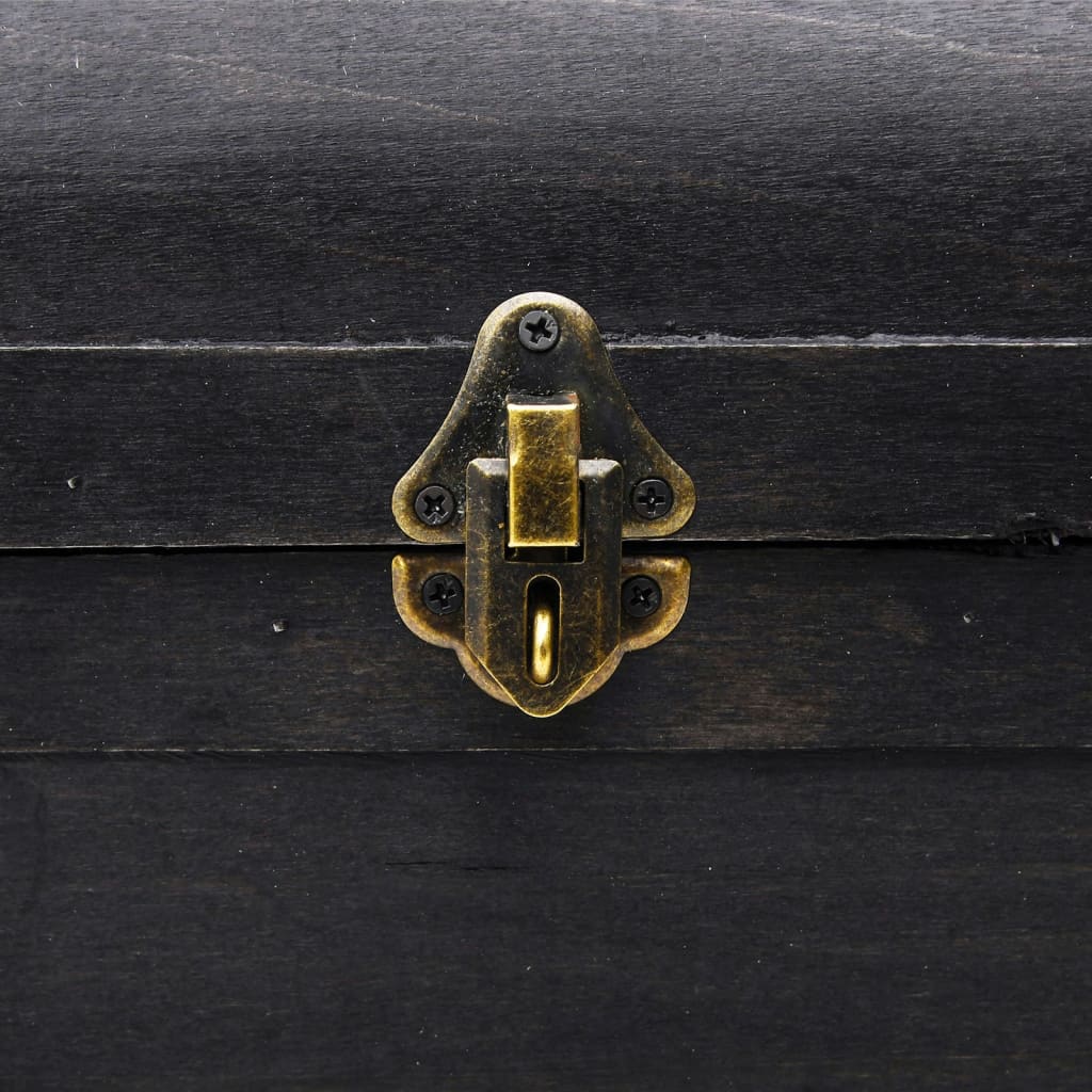Baule del Tesoro in Legno Grande Nero 60797