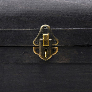 Baule del Tesoro in Legno Grande Nero 60797