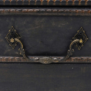 Baule del Tesoro in Legno Grande Nero 60797