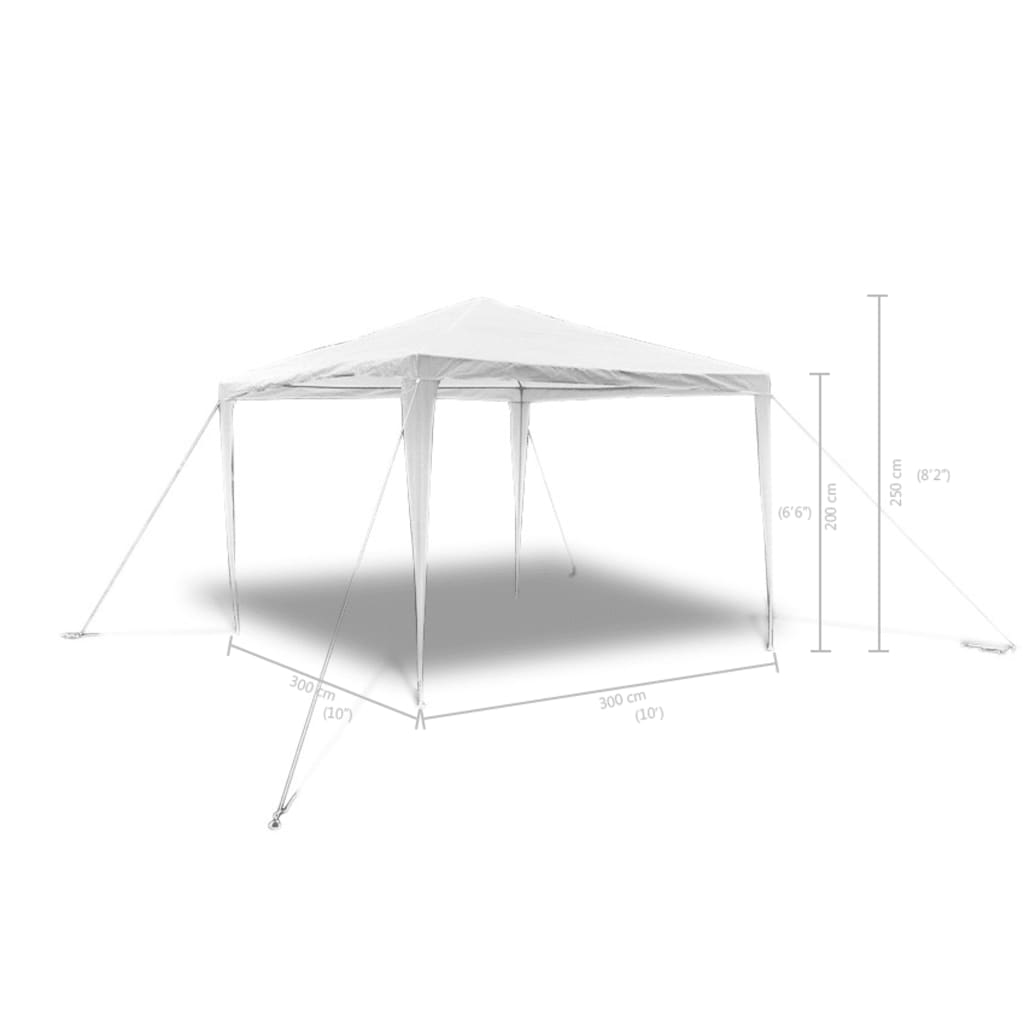 Gazebo da Esterno 3x3 m con Tetto a Piramide per Feste cod mxl 41016