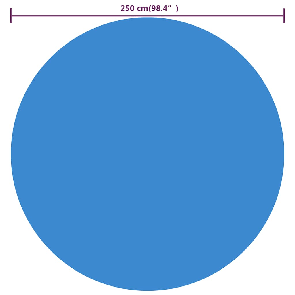 Pellicola Galleggiante Solare PE Rotonda 250 cm per Piscina Blu 90343