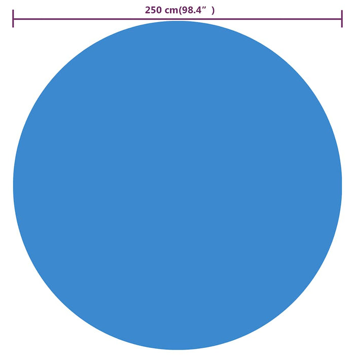 Pellicola Galleggiante Solare PE Rotonda 250 cm per Piscina Blu 90343