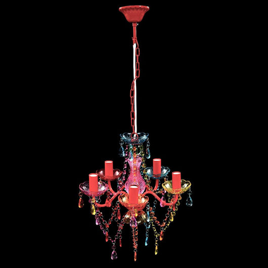 Lampadario in Cristallo 5 Lampadine Multicolore 240311