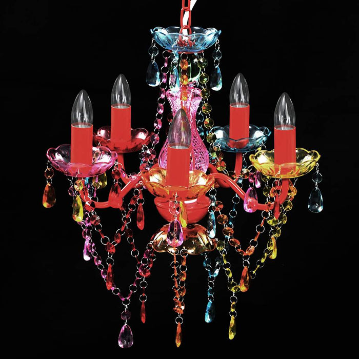 Lampadario in Cristallo 5 Lampadine Multicolore 240311