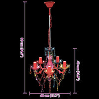 Lampadario in Cristallo 5 Lampadine Multicolore 240311