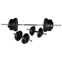 Kit barra manubri e 2 manubri 60,5 kg fitness bodybuilding 02_0000755