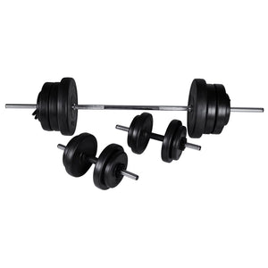 Kit barra manubri e 2 manubri 60,5 kg fitness bodybuilding 02_0000755