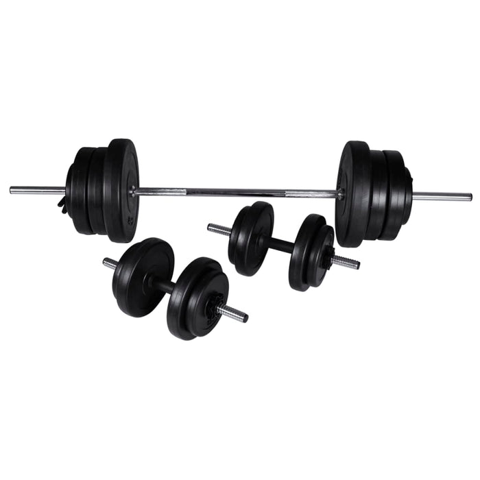 Kit barra manubri e 2 manubri 60,5 kg fitness bodybuilding 02_0000755