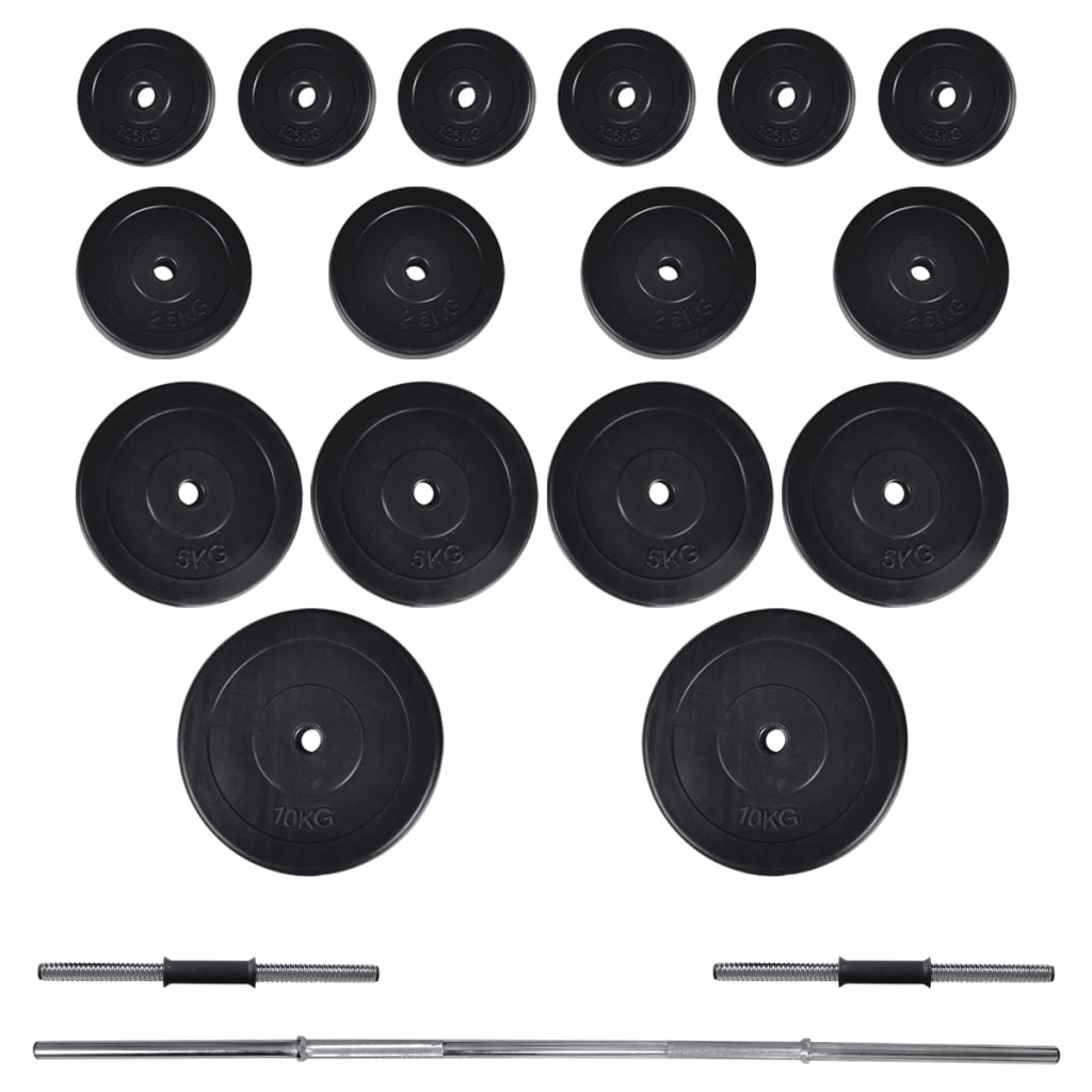 Kit barra manubri e 2 manubri 60,5 kg fitness bodybuilding 02_0000755