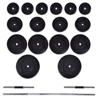 Kit barra manubri e 2 manubri 60,5 kg fitness bodybuilding 02_0000755