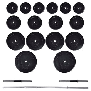 Kit barra manubri e 2 manubri 60,5 kg fitness bodybuilding 02_0000755