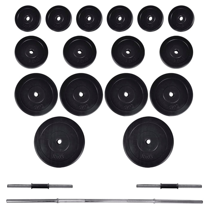 Kit barra manubri e 2 manubri 60,5 kg fitness bodybuilding 02_0000755