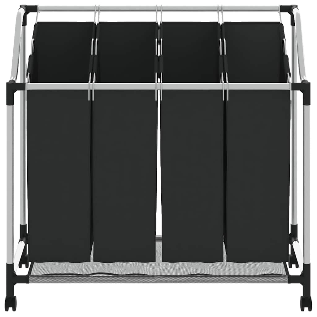 Classificatore lavanderia con 4 borse nero 240367