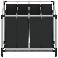 Classificatore lavanderia con 4 borse nero 240367