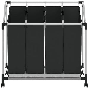 Classificatore lavanderia con 4 borse nero 240367