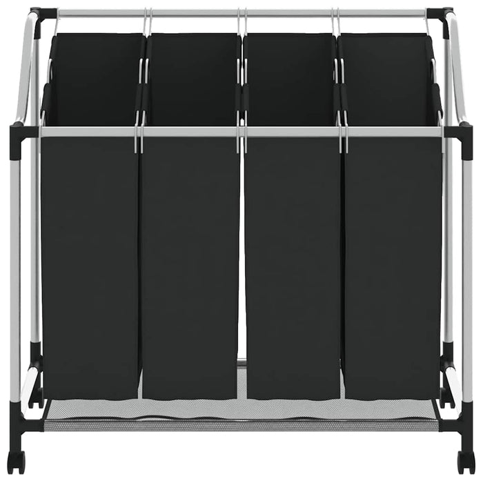 Classificatore lavanderia con 4 borse nero 240367