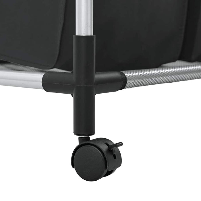 Classificatore lavanderia con 4 borse nero 240367