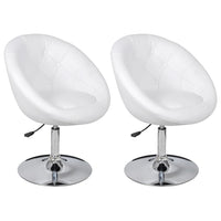 Sgabelli da Bar 2 pz Bianchi in Similpelle 240452