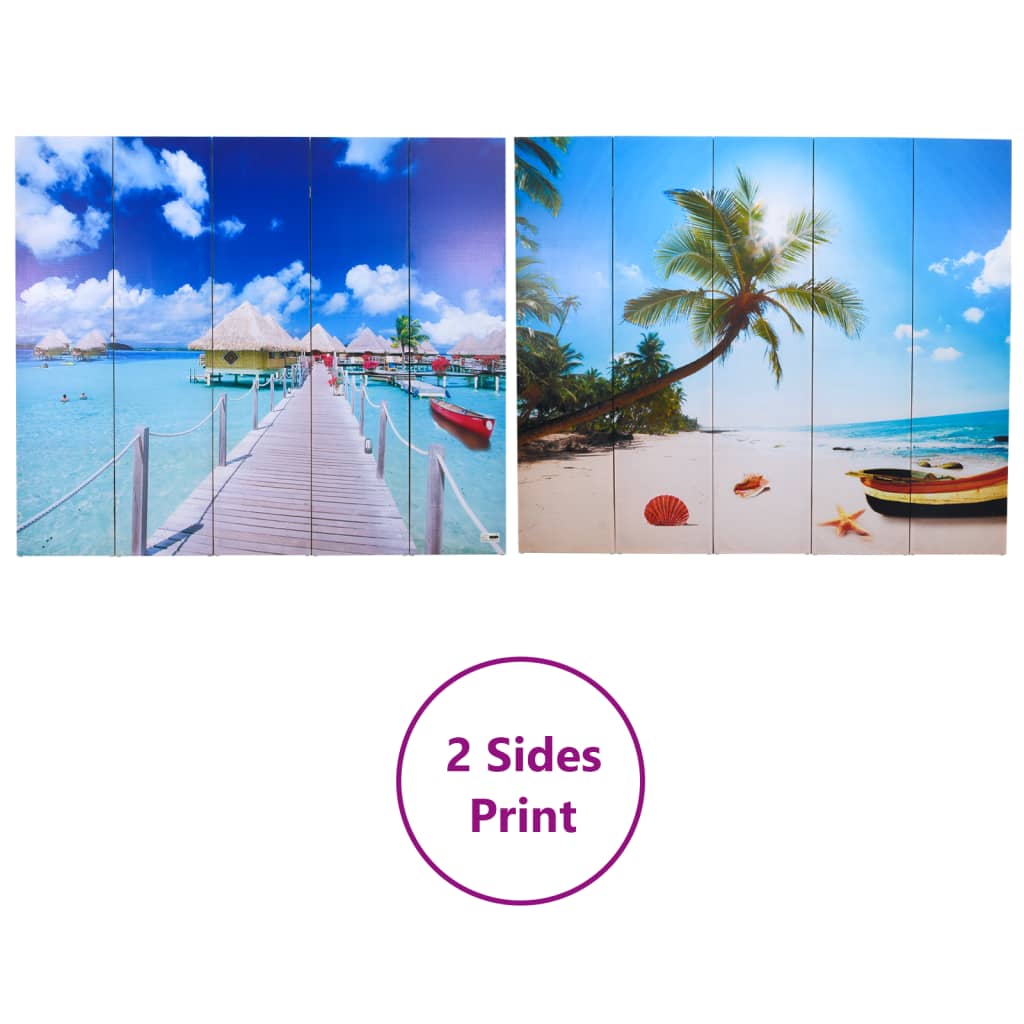 Paravento Pieghevole 200x170 cm con Stampa Spiaggia 240478