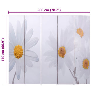 Paravento Pieghevole 200x170 cm con Stampa Fiore 240479