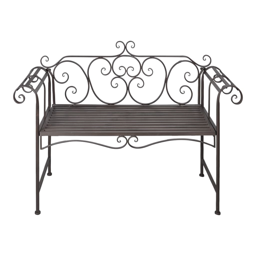 Panca da giardino mobili da giardino per esterni terrazza 132 x 46 x 85 cm acciaio marrone antico 02_0011237