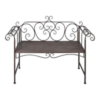 Panca da giardino mobili da giardino per esterni terrazza 132 x 46 x 85 cm acciaio marrone antico 02_0011237