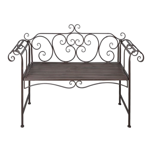Panca da giardino mobili da giardino per esterni terrazza 132 x 46 x 85 cm acciaio marrone antico 02_0011237