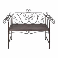 Panchina da Giardino 132 cm in Acciaio Stile Anticato Marrone 40716