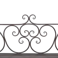 Panchina da Giardino 132 cm in Acciaio Stile Anticato Marrone