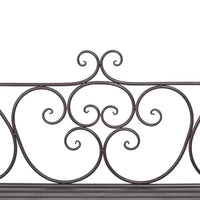 Panca da giardino mobili da giardino per esterni terrazza 132 x 46 x 85 cm acciaio marrone antico 02_0011237