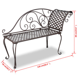 Sdraio da Giardino 128 cm in Acciaio Stile Anticato Marrone 40717