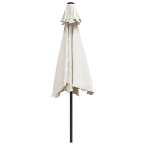 Parasole Bianco Sabbia 3 m con Palo in Acciaio 40770