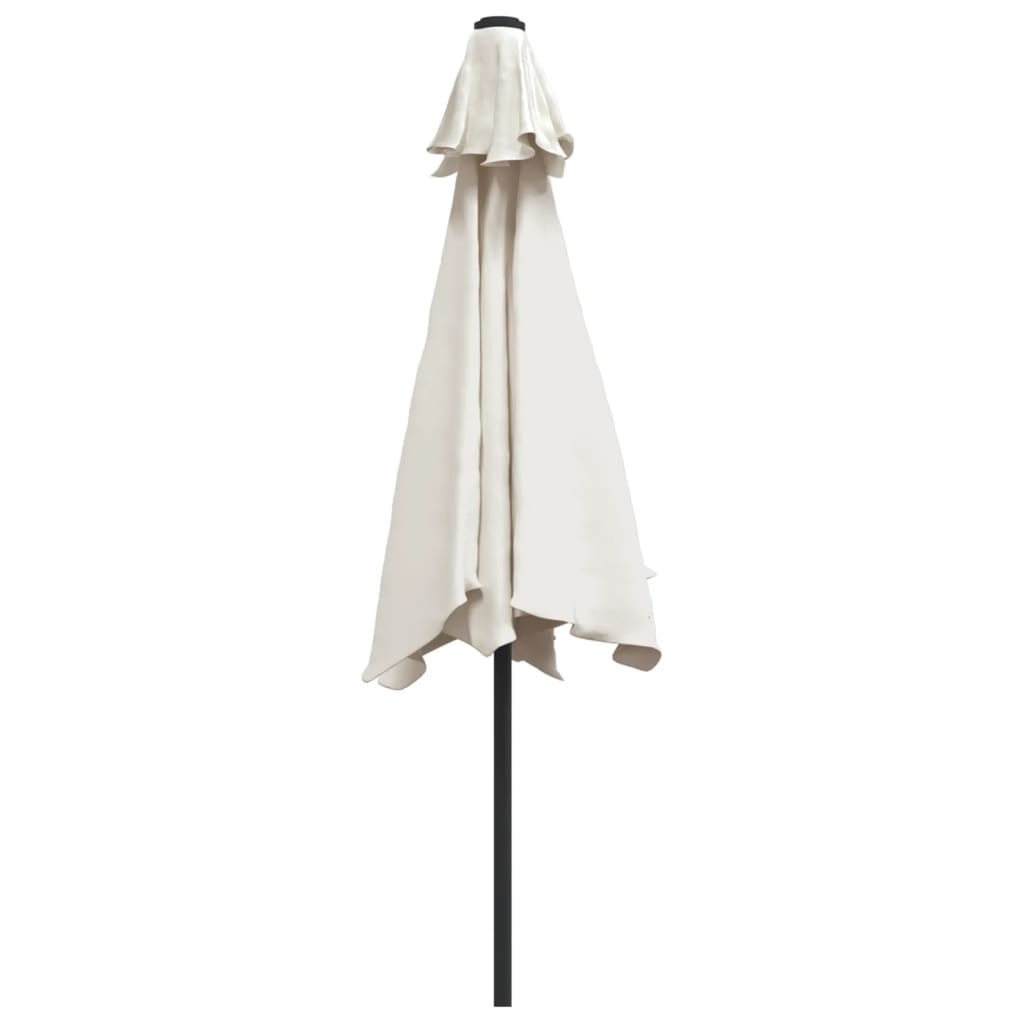 Parasole Bianco Sabbia 3 m con Palo in Acciaio 40770
