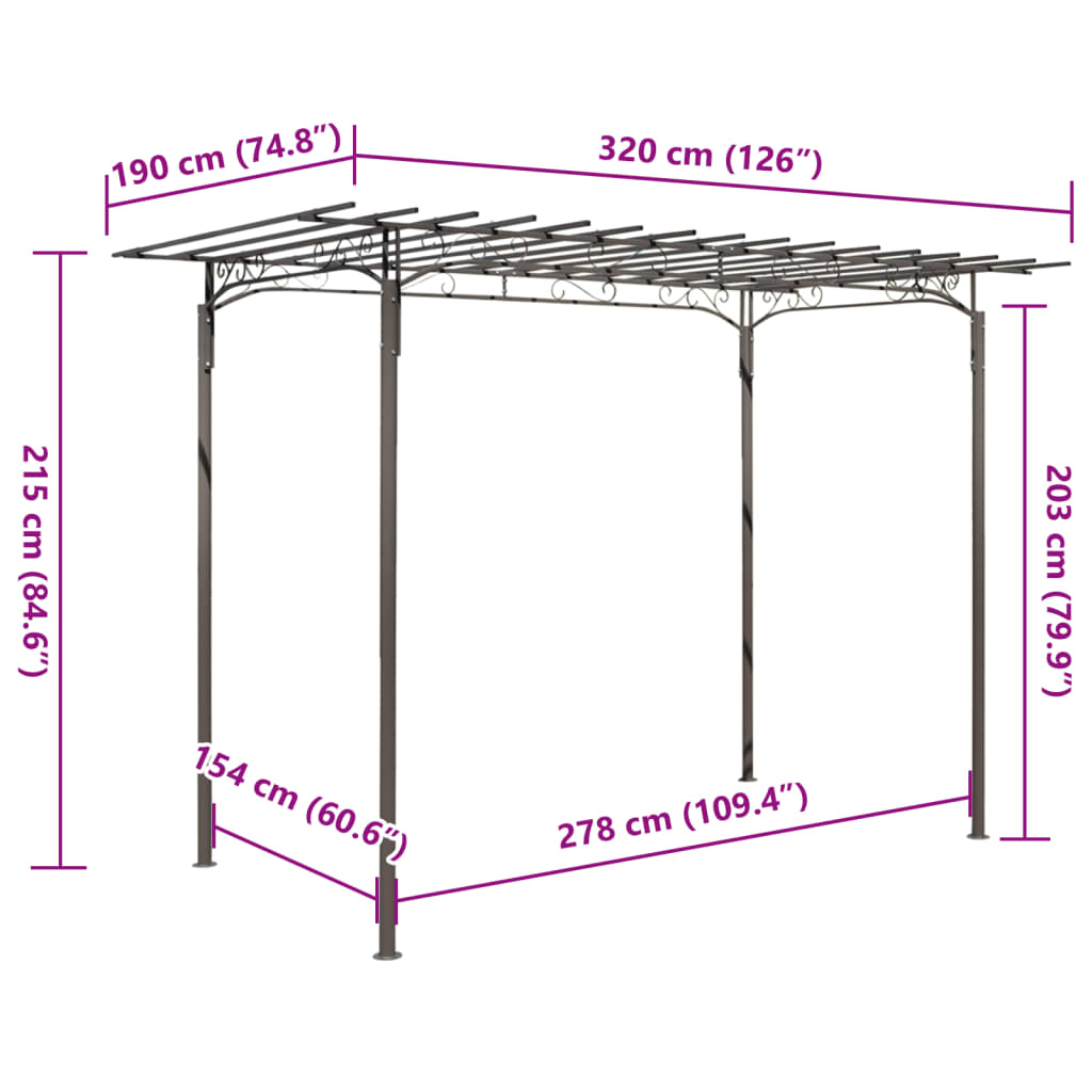 Arco pergola da giardino per rose in acciaio decorazione giardino 40791