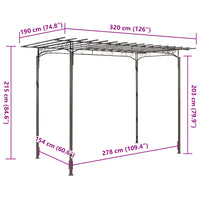 Arco pergola da giardino per rose in acciaio decorazione giardino 40791