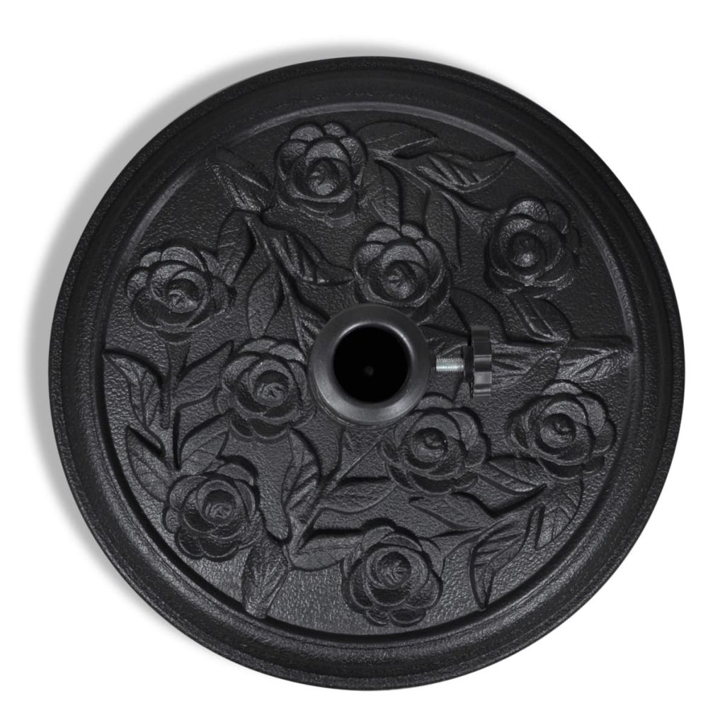 Base base ombrellone tonda in resina nera 9 kg diametro 38 e 48 mm 2202080