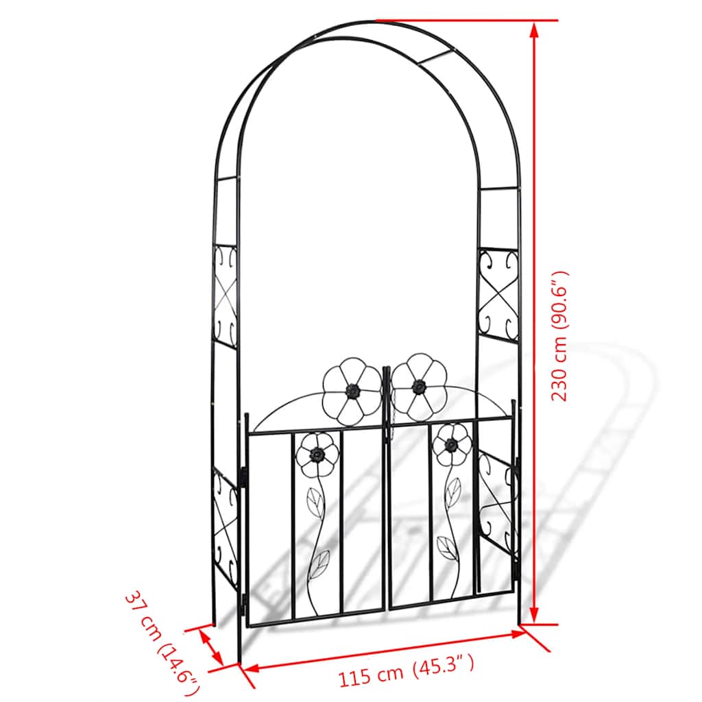 Arco con porta da giardino per piante rampicanti 40784
