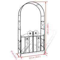 Arco con porta da giardino per piante rampicanti 40784