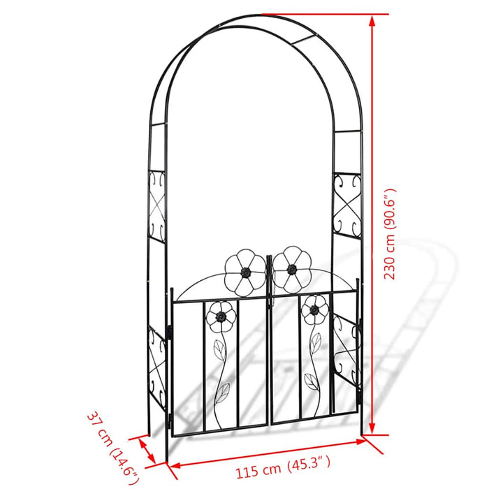 Arco con porta da giardino per piante rampicanti 40784