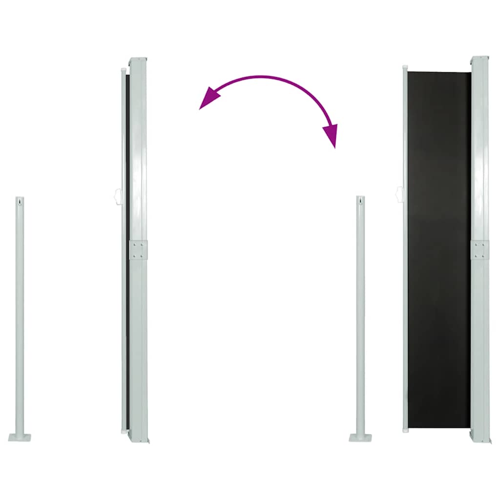 Tendalino Laterale per Patio Terrazzo 160 x 300 cm Nero 40809